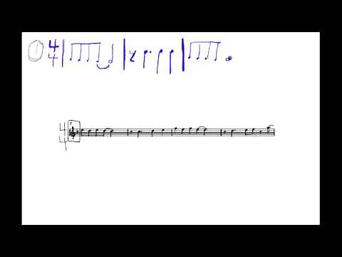 4 bar example of music in 4/4 time (Part 1)