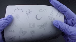 Guapa 3pcs Tiny Tattoo Practice Skin over 80 Unique Stencil Designs Realistic Replication Tattoo Stencil Designs for Real Tattoos (Pink Sheet)