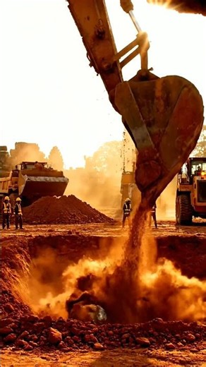 Massive Excavator Digging Action! 🚧 Heavy Machinery at Work