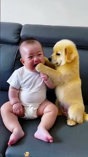 Dog Comforts Baby #dog#baby#love#fyp#foryou