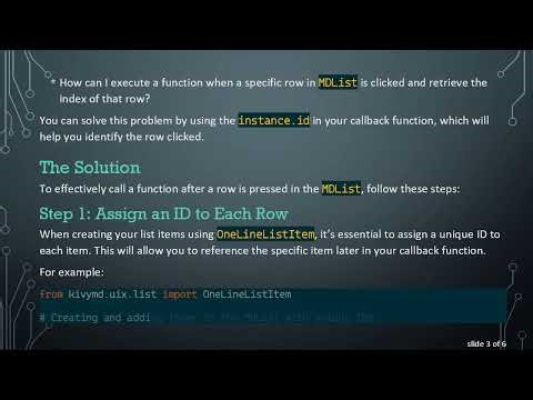How to Handle Row Clicks in KivyMD's MDList: A Guide to Using Callbacks