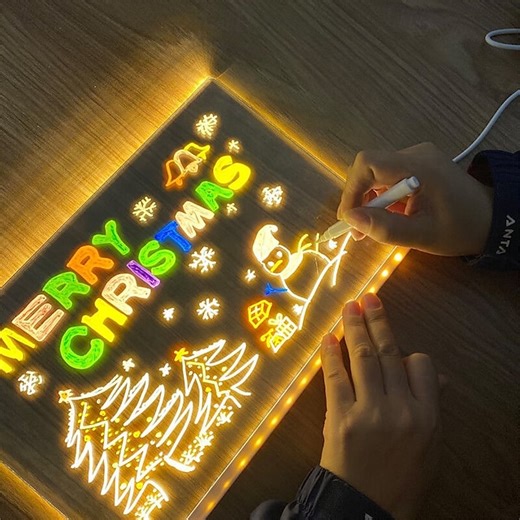 LED Note Board with Colors, Glowing Acrylic Message Marker Board, Illuminating Dry Erase Board with Sturdy Stand, Memo Letter Board with Interactive Light, White Board for Idea Generation 2025 - $15.49