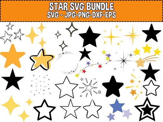 Star SVG Bundle for Cricut, Shining Star Cut Files, Digital Download - Etsy