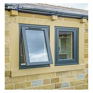 [Hot Item] Ventana de toldo de perfil de aluminio con vidrio doble acristalamiento y malla metálica