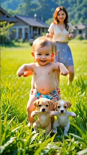 "Triplet Babies Playing with Puppies 🐶 | Cutest Baby dance Moments Ever"