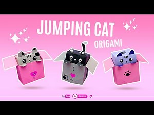 How to make a jumping cat origami-easy origami jumping cat