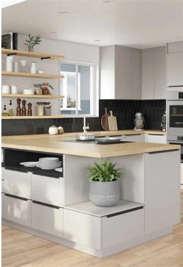 Want more small kitchen peninsula tips? ⬇️ Visit our blog for more! #smallkitchen #kitchenisland #kitchendesign