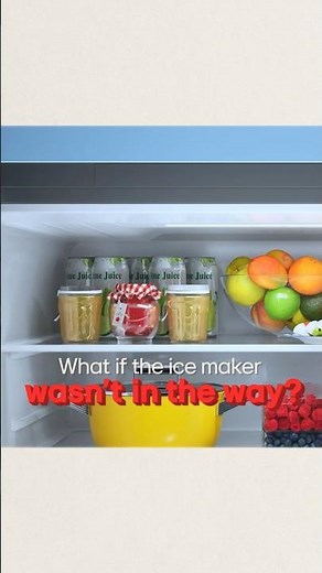 Slim SpacePlus™ Ice system maximizes space both in the door and inside the fridge.