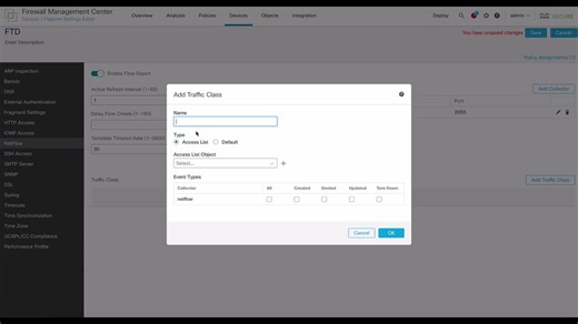 Configure Netflow on FTD Managed by FMC - Cisco Video Portal