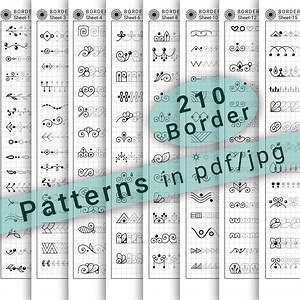 210 Easy Basic Border Patterns to Practice in PDF/JPG for Mandala Practice and Art Therapy | Instant Digital Download in A4 Size - Etsy