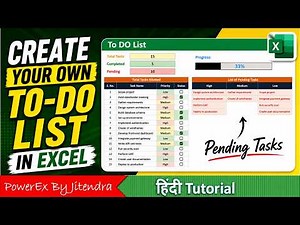 Create Your Own To Do List in Excel | Dynamic Task Tracker | PowerEx By Jitendra