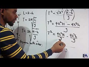 PHY191 (NOUN) LESSON 5 - SIMPLE PENDULUM FROM INACCESSIBLE HEIGHT FOR FINDING ACCEL. DUE TO GRAVITY