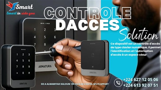 Sécurisez vos espaces avec un contrôle d'accès moderne Découvrez notre dispositif de sécurité avec clavier numérique : identifiez-vous facilement grâce à un code PIN à 4 chiffres ou plus. Idéal pour protéger vos environnements résidentiels et professionnels avec style et fiabilité. 🌟 | Smart Guinee