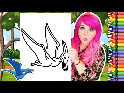 Coloring a Pterodactyl Dinosaur Coloring Page | Crayola Crayons
