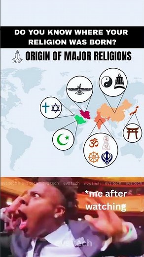 Origin of Major Religions in the World 🕉️✝️☪️☸️✡️