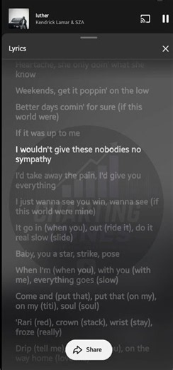 Kendrick Lamar × SZA - Luther(lyrics) #sza #superbowl #lyricvideo #kendricklamar