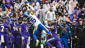 HIGHLIGHTS: Rams WR Demarcus Robinson makes a leaping grab for a 22-yard gain against the Ravens