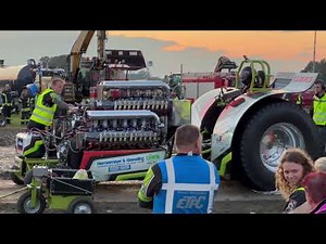 Tractor pulling "GREEN MONSTER" | Triple Allison V12 (V-1710) | Crash | Start-Up and Pull [4K]