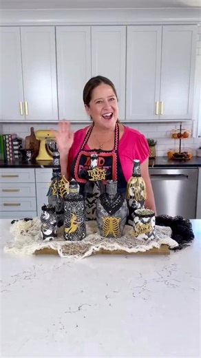 67 reactions · 4 comments | How to napkin decoupage on bottles with Mod Podge. I love this upcycling craft for Halloween! You can decorate them in so many different ways. #decoupage #Crafts #HalloweenDIY | Handmade Happy Hour with Cathie Filian | Facebook