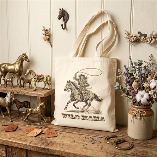 Western Tote Bag,horse Tote Bag,wild Mama,new Mom From Husband,unique Gifts for Horse Lovers,feminine Western Art,country Western Bag - Etsy