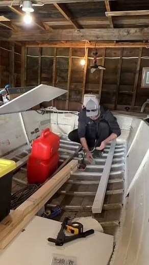 TNB Aluminum boat restoration - Floor stringers & subfloor added! jon boat restore #tinyboatnation