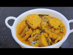 Raw Banana Curry | Chana Dal Banana Curry Recipe | Aratikaya Pulusu Curry