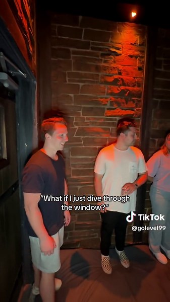 The goal in this challenge room is to get everyone through the window to the other side! BUT if anyone touches the metal sensor lining the inside of the window you fail. What would you do?