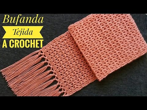 Cómo Hacer Bufanda / Chalina a Croché (Tutorial)Easy Crochet Scarf - How To Crochet a Scarf