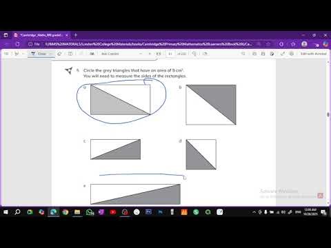 7.1 Rectangles and triangles - Cambridge Primary Mathematics Workbook 6 | شرح