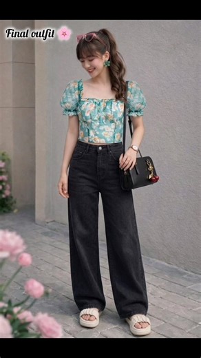 Effortless Chic 💙 Jeans Top Stylish Outfit Lookbook for Girls | Trendy Everyday Fashion#shorts
