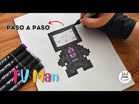 Como pintar a TV MAN en PIXEL ART – Tutorial paso a paso #pixelart #tvman #tvmantitan