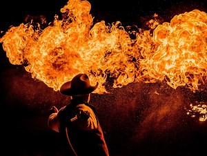 Charlton Heston Fights Jack Palance in a Classic Western Scene