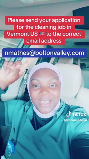 Please send your application for the cleaning job in Vermont US 🇺🇸 to the correct email address.#h2bvisa#immigrant#immigration#greencard#ghanatiktok🇬🇭#ghanatiktok#kenyantiktok🇰🇪#kenyantiktok#westafricantiktok#nigeria#nigeriantiktok#eastafrica#senegal#senegaltiktok#gambian_tiktok🇬🇲🇬🇲#gambiantiktok#cotedivoire🇨🇮#cotedivoiretiktok#zambiantiktok🇿🇲#fy#foryou#foryoupage#fypシ゚viral#fyppppppppppppppppppppppp#viralmyvideo#tiktokviral#viral#trending#fypage#fypシ゚viral🖤tiktok☆♡🦋myvideo