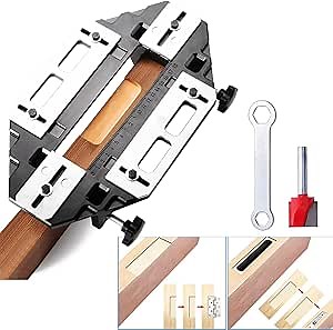 Door Hinge Jig, Aluminum Alloy Door Hinge Installation Kit with Adjustment Wrench and Trimming Knife for Door Lock Installation