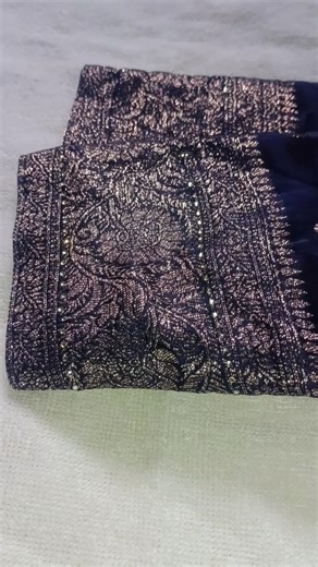 Matka / U-Shaped Cut-Out Blouse Design ✨💛💙| Gold Piping Back Neck Design #shorts