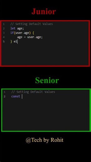 Junior vs Senior JavaScript: Default Values Done Right. #JuniorVsSenior#JavaScript#JavaScriptTips