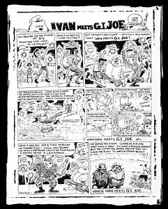 Ivan Meets G.I. Joe: It's the 4th track on Side 1 of Sandinista! Recorded at Wessex Sound Studios. It's a Topper track, he played piano and was persuaded to sing the lead vocal by Joe, under pressure as Topper disliked the sound of his own voice. Comic Strip by Steve Bell smarturl.it/TheClash_Sandinista | The Clash