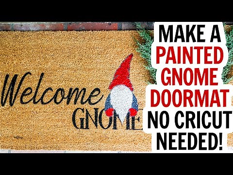 How to Paint a Doormat / Use Acrylic Paint DIY Doormat / DIY Gnome Doormat / Holiday Doormat Craft