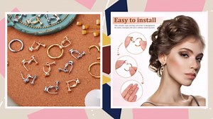 Lurrose DIY Ear Clip Converters for Pierced Earrings 20Pcs Ear Clips Earring Accessories with Gold and Silver Finish Safe Non-Allergic Material Easy Clip-on Design for Custom Jewelry Making