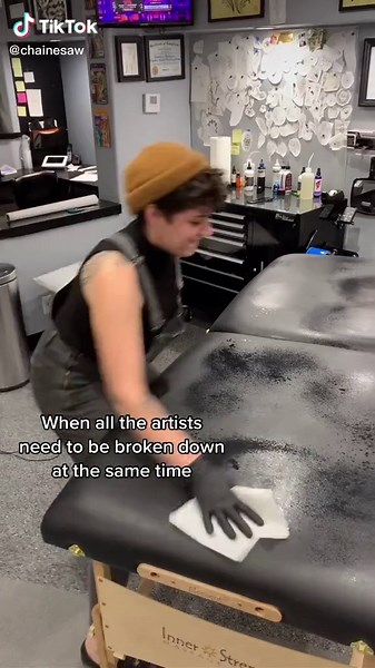 Apprentice Problems 🎥 @tattoosbyevan #imfastasfboi #tattooartist #apprentice #tattooapprentice #bigfishtattoo #bi #queer #pansexual