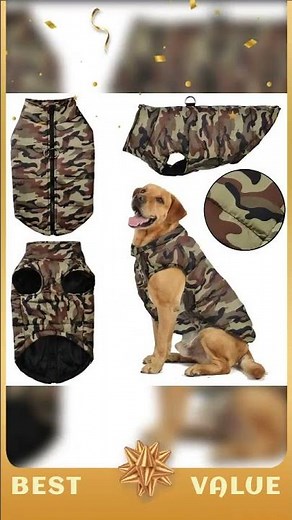 Waterproof Camouflage Winter Dog Coat for Large Dogs