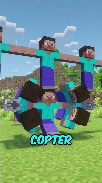 Steve Copter? 😭 #minecraft
