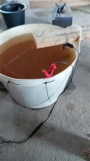 Electrolysis on an old rabbit trap