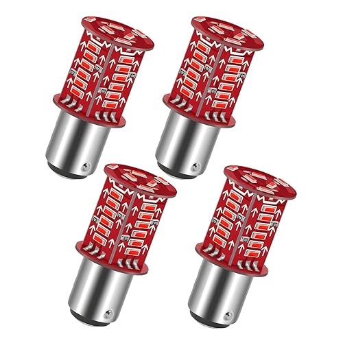 SWPHRT 4PCS 1157 Motorcycle LED Bulb, Bright Flashing Motorbike Backup Reverse Lights Set, Automotive Strobe Blinking Br