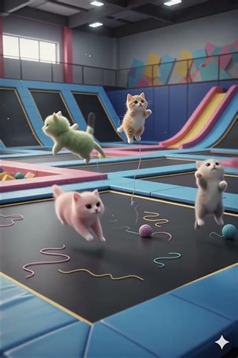 Tiny Rainbow Kittens 🐾🌈🚀 Kittens Going Airborne! The Fluffiest Bouncers!🐱