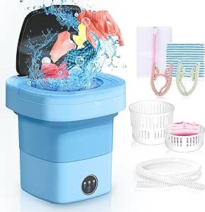 Portable Washing Machine with 3 Intelligent Cleaning Modes,11L Mini Washer with Foldable Design,Mini Folding Washing for Travel,Camping,Apartment,Dorm,Baby Clothes,Socks,Underwear