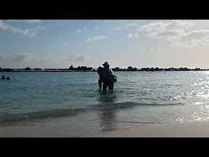 Piggyback ride challenge on the beach