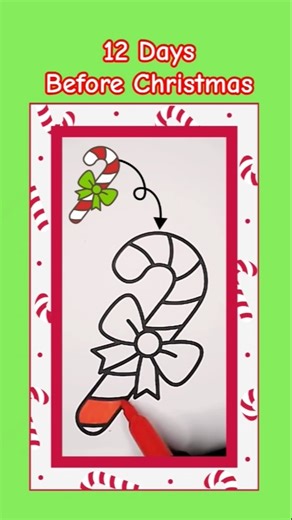 Coloring a Christmas Candy for kids| easy Coloring for kids and toddlers