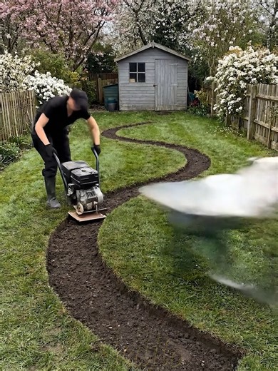 Backyard Garden Path Build with Blooming Flower Transformation | Backyard Garden