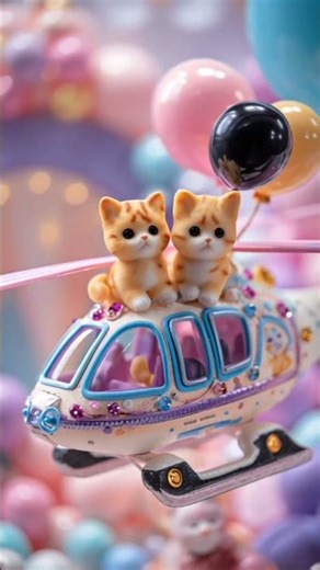 Cute Cats Sitting in a Helicopter 🚁🐱💚